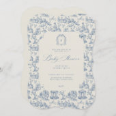 Einladung zur Babyparty im antiken Floral-Toile-St (Vorne/Hinten)