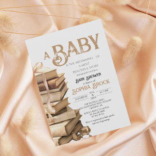 Einladung zur Babyparty im Stil eines alten Märche