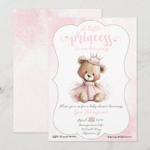 Einladung zur Babyparty Kleine Prinzessin mit Tedd