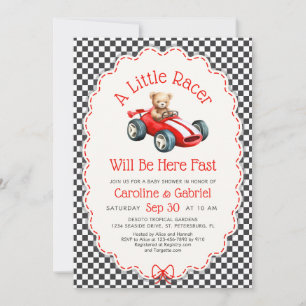 Einladung zur Babyparty Little Racer Rennwagen