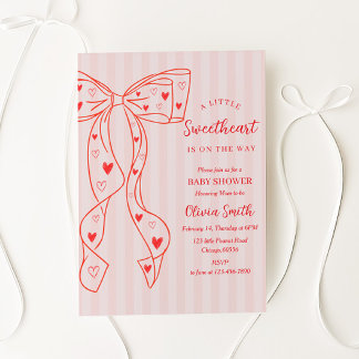 Einladung zur Babyparty Little Sweetheart Bow