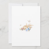 Einladung zur Babyparty mit blauem Teddybären (Rückseite)