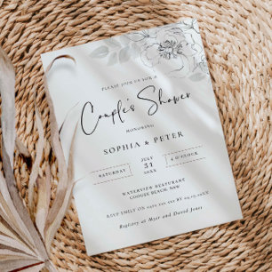 Einladung zur Babyparty mit botanischen Illustrati