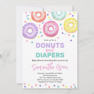 Einladung zur Babyparty mit Donuts und Windeln