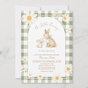 Einladung zur Babyparty mit Gingham-Hasen-Motiv Da