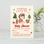 Einladung zur Babyparty mit Waldtieren (Stehend Vorderseite)