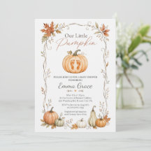 Einladung zur Babyparty 'Our Little Pumpkin'