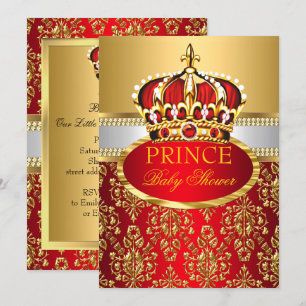 Einladung zur Babyparty 'Prince Royal Red Crown'