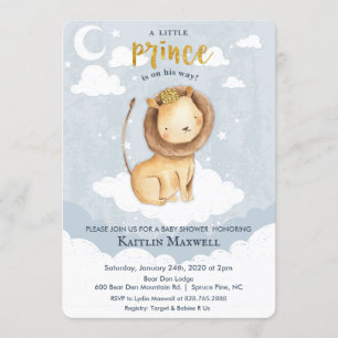 Einladung zur Babyparty Prinz Löwe