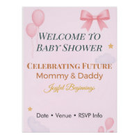 Einladung zur Babyparty Rosa Schleife Freudiger An