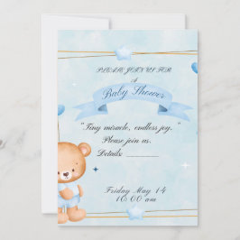 Einladung zur Babyparty: Teddybär