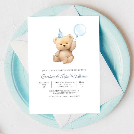 Einladung zur Babyparty "Teddybär"