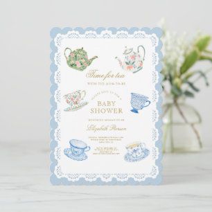 Einladung zur Babyparty "Zeit für Tee"