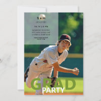 Einladung zur Baseball Foto Graduation Party II