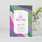 Einladung zur Bat Mitzvah Moderne Abstraktion (Stehend Vorderseite)
