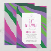 Einladung zur Bat Mitzvah Moderne Abstraktion (Vorne/Hinten)