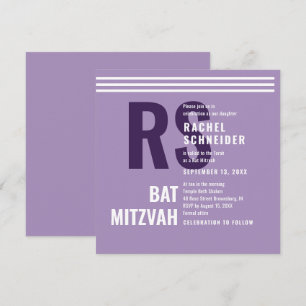 Einladung zur Bat Mitzvah Moderne Monogramm