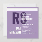 Einladung zur Bat Mitzvah Moderne Monogramm (Vorderseite)