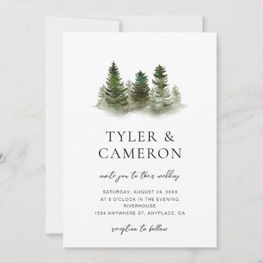 Einladung zur Baumhochzeit (Vorderseite)