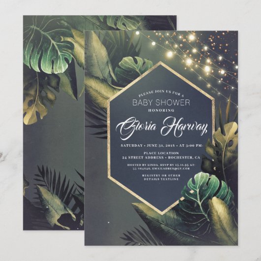 Einladung zur Beach Baby Dusche (Vorne/Hinten)