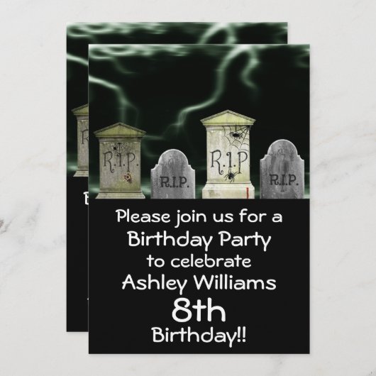 Einladung zur beängstigenden Geburtstagspartei (Vorne/Hinten)