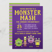 Einladung zur beängstigenden kleinen Monster Gebur (Vorne/Hinten)