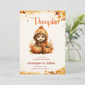 Einladung zur bearbeitungsfähigen Klein-Pumpkin-Ki (Stehend Vorderseite)