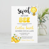Einladung zur Bee Baby Dusche (Stehend Vorderseite)