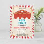 Einladung zur Beer-Pong-Party (Stehend Vorderseite)