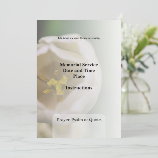 Einladung zur Beerdigung (Stehend Vorderseite)