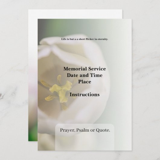 Einladung zur Beerdigung (Vorne/Hinten)