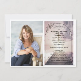 Einladung zur Beerdigung personalisierter Fotos