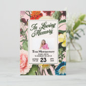 Einladung zur Beerdigung von Pink Floral (Stehend Vorderseite)