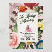 Einladung zur Beerdigung von Pink Floral (Vorne/Hinten)