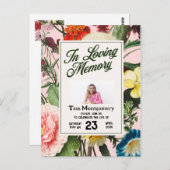 Einladung zur Beerdigung von Pink Floral Postkarte (Vorne/Hinten)