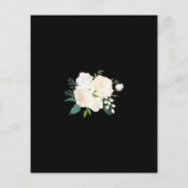 Einladung zur Beerdigung von Schwarz-Weiß-Blumen (Rückseite)