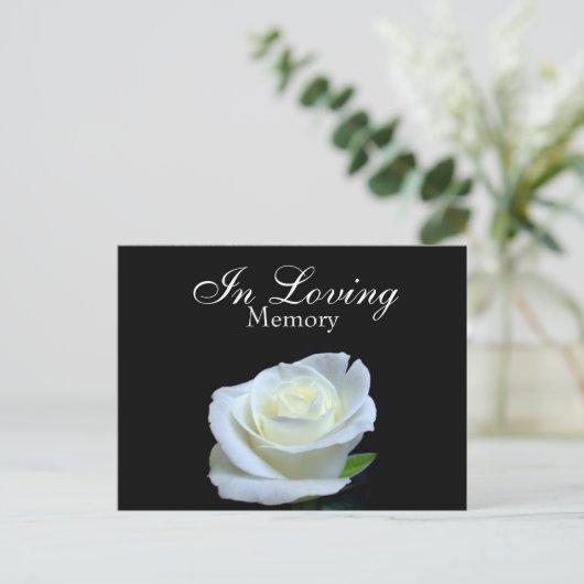 Einladung zur Beerdigungsfeier in Schwarz/Weiß Postkarte (Stehend Vorderseite)