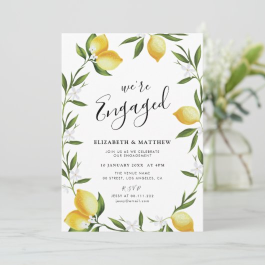 Einladung zur Begegnung mit Zitronenblättern (Stehend Vorderseite)