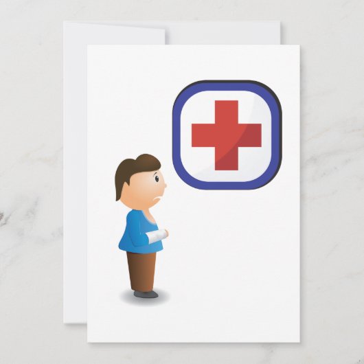 Einladung zur Behandlung verletzter Jungen (Vorderseite)