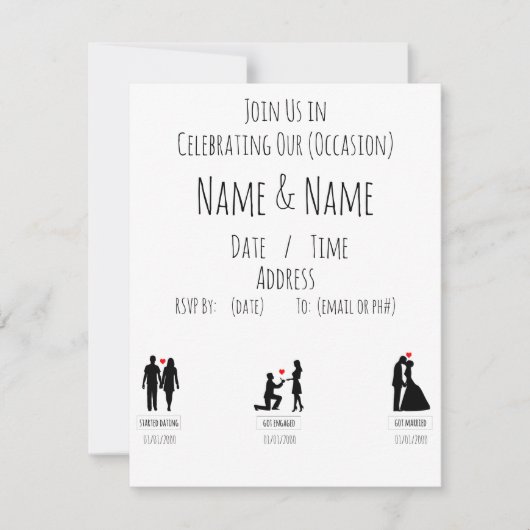 Einladung zur Bekanntgabe Minimalistischer Mitteil (Vorderseite)