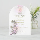 Einladung zur Bekundung der Taufe mit weichem Wass (Stehend Vorderseite)