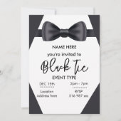 Einladung zur benutzerdefinierten schwarzen Krawat (Vorderseite)