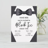 Einladung zur benutzerdefinierten schwarzen Krawat (Stehend Vorderseite)