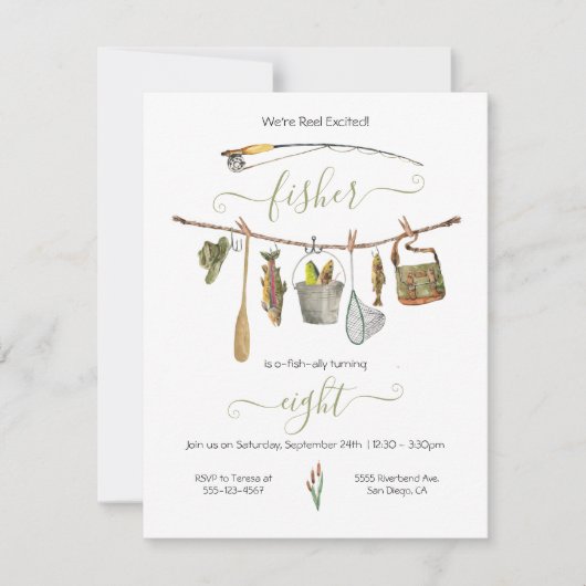 Einladung zur Besichtigung der Angelrute zum Gebur (Vorderseite)