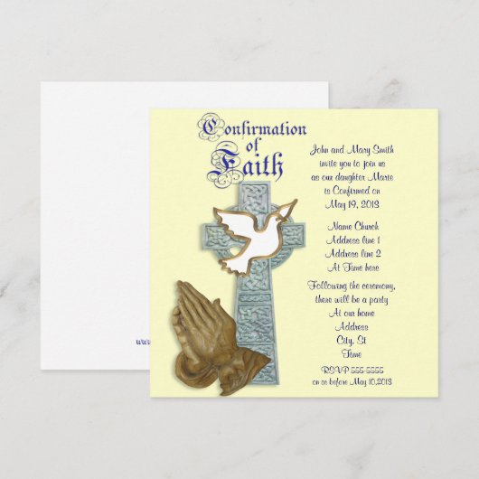 Einladung zur Bestätigung (Vorne/Hinten)