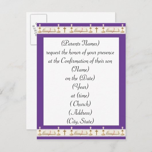 Einladung zur Bestätigung (Vorne/Hinten)