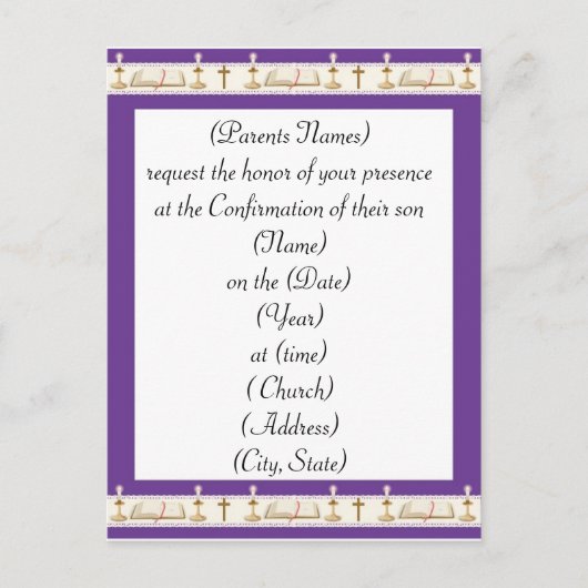 Einladung zur Bestätigung (Vorderseite)