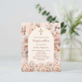 Einladung zur Bestätigung der Cream Peach-Rose (Stehend Vorderseite)