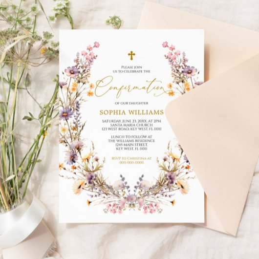 Einladung zur Bestätigung der eleganten Lila Wildb