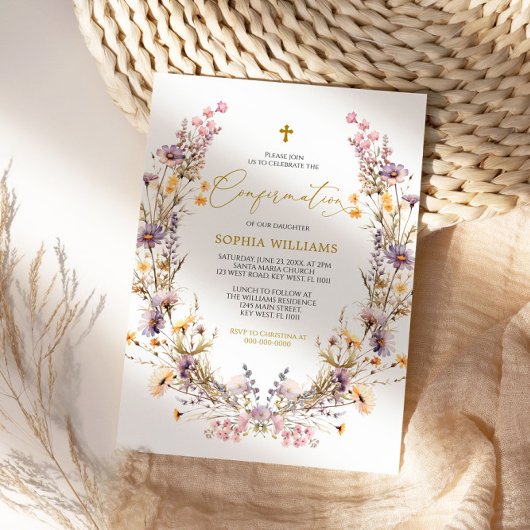 Einladung zur Bestätigung der eleganten Lila Wildb